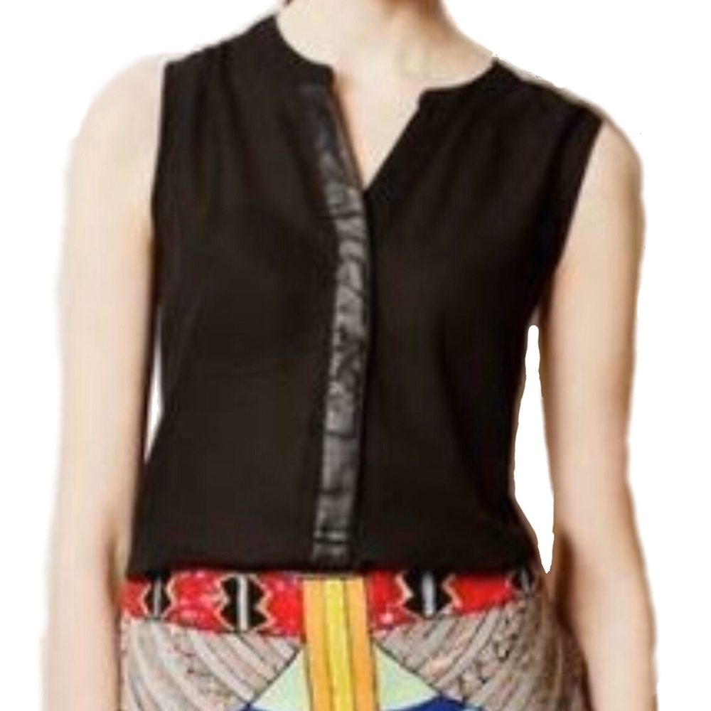 Anthropologie Sunday in Brooklyn Leather Tank